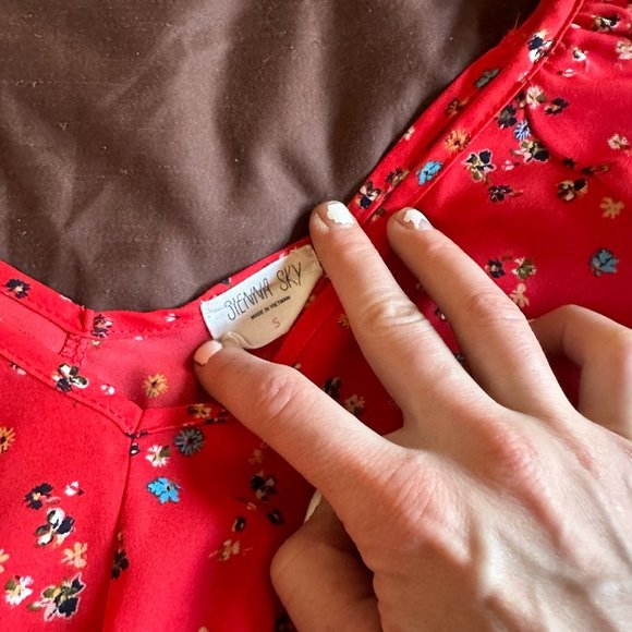 Sienna Sky Sheer Red Summer Blouse - Picture 2 of 5